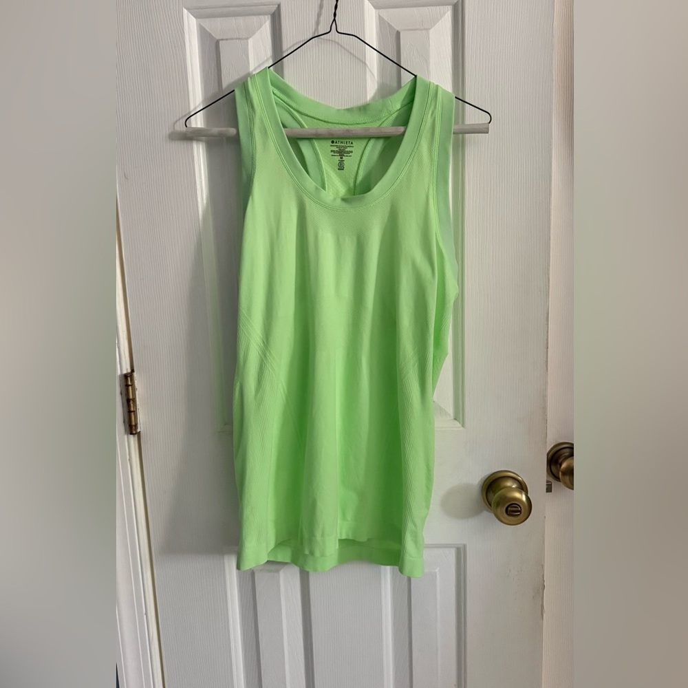 Athleta Momentum Lime Green Racerback Tank Top